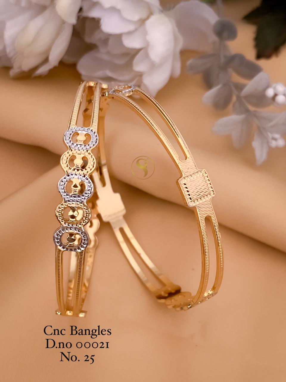 25 Cnc Gold Plated Bangles Wholesale Shop In Surat
